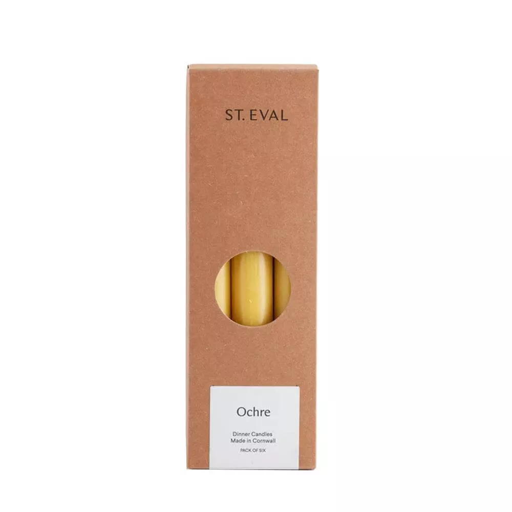 St Eval Gift Ochre Dinner Candles 6 Pack